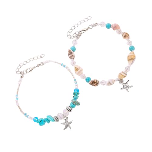 minkissy 2stücke Hawaii-Armband Für Frauen Muschel-Armband Schmuckdekor Armreif Für Damen Verarbeitung Passt Zu Verschiedenen Outfits von minkissy