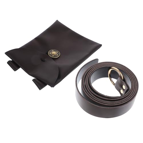 minkissy 1 Satz Piraten-geldbörse Riementasche Mittelalterliche Cosplay-Tasche Renaissance-geldbörse Taille Cosplay-hüfttasche Gürteltasche Mit Nieten Bauchtasche Pu Coffee von minkissy
