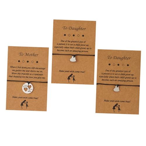 minkissy 1 Satz Saiten Liebe Armband Set Neuheit Armbänder Passendes Armband Passende Mutter-tochter-armbänder Tochterarmbänder Handgefertigtes Geflochtenes Seilarmband Gewachstes Seil von minkissy