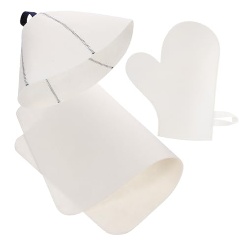 minkissy Filz Sauna Hut Für Damen Sauna Kappe Mit Matte Und Handschuh Atmungsaktiv Badetuch Hut Für Schutz Vor Hitze von minkissy