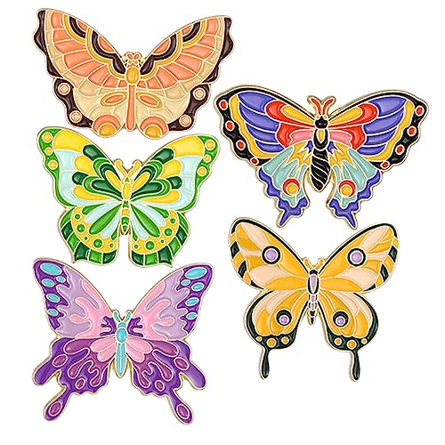 minkissy 5stücke Schmetterlingsbrosche Set Für Damen Modeschmuck Mit Sicherheitsnadel Für Party Hochzeit Geburtstag Und Abschlussballdekoration Broschennadeln Broschen Für Kleidung Hut von minkissy