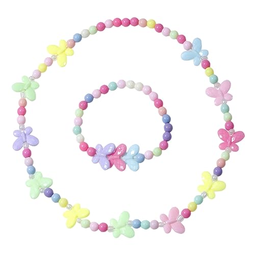 minkissy 1 Satz Schmuckset für Bunte Schmetterlinge Halskette und Armband für Mädchen Jahre Sicher und Bequem für Kreatives Design aus Robustem Acryl von minkissy