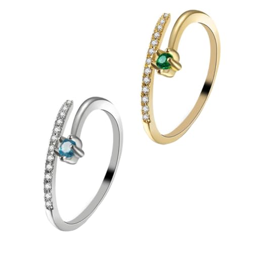 minkissy 1 Satz Stilvolle Offene Ringe Kreatives Ring Weiß Robuste Langlebige Ringe Für Tägliches 2 Stücke von minkissy