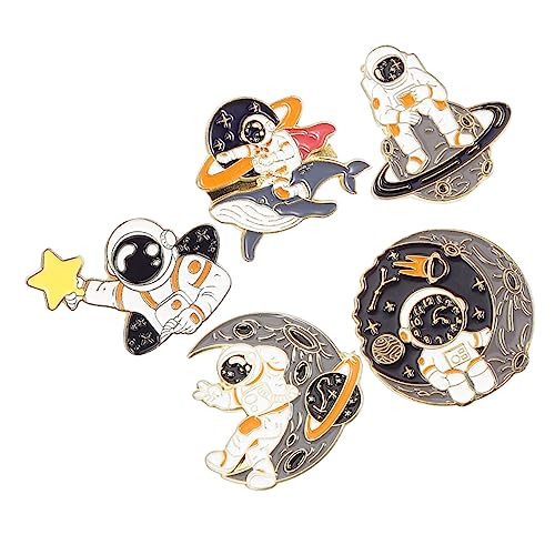 minkissy 1 Satz Teiliges Astronaut Broschen Niedliche Emaille Pins Für Kleidung Taschen Schals Robustes Design Für Zu Geburtstagen Feiertagen 5 Stück von minkissy