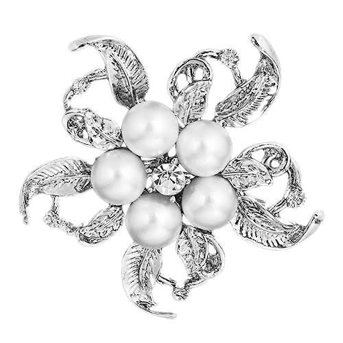 minkissy 1 Satz Teiliges Blumenbroschen Mit Perlen Hochwertigem Legierungsmaterial Für Kleidung Schals Accessoires Goldene Silberne 4 Stücke von minkissy