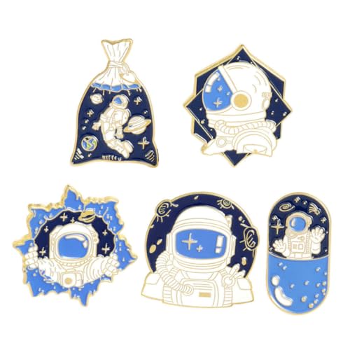 minkissy 1 Satz Teiliges Cartoon Astronaut Brosche Legierungs Broschen Für Kleidung Dekorative Anstecker Für Taschen Hüte Und Accessoires 5 Stück von minkissy