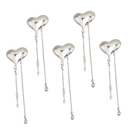 minkissy 1 Satz Teiliges Herzform Quastenbroschen Anstecknadel Für Damen Elegantes Für Anzüge Kleidung Vielseitig Einsetzbar Accessoire 5 Stück von minkissy