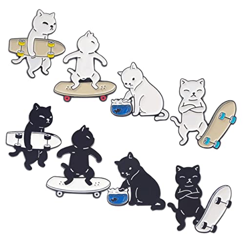 minkissy 1 Satz Teiliges Katzen Anstecker Emaille Niedliche Cartoon Designs Für Rucksäcke Hüte Kleidung Vielseitige Broschen Bunten Farben Für Diy Dekorationen 8 Stück von minkissy