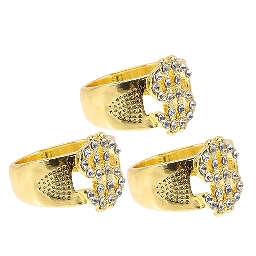 minkissy 3stücke Zeichen Ring Mit Simulierten Diamanten Verziert Symbol Ring Für Punk Kostüm Requisiten Club Halloween Cosplay Bühne Karneval Mottoparty von minkissy