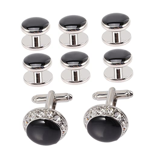 minkissy 1 Satz Teiliges Rhinestone Manschettenknöpfe Für Herren Stilvolle Accessoires Für Hemden Anzüge Und Hochzeiten Für Besondere Anlässe 8 Stück von minkissy