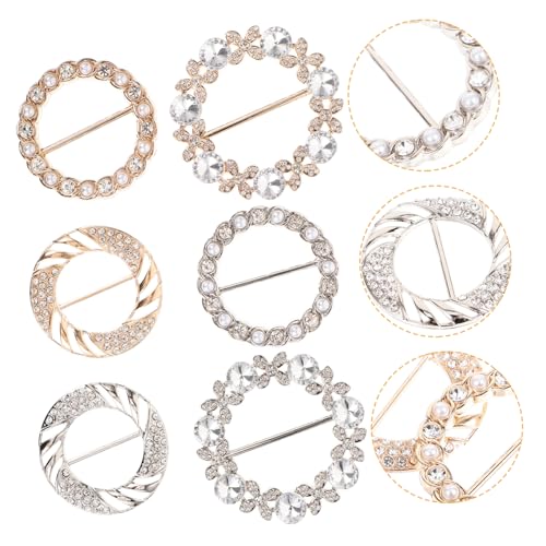 minkissy 1 Satz Teiliges Schalclip Mit Perlen Für Stilvolle Modedekoration Verstellbare Tuchspange Für Schals Shirts Kleider Silberfarben 6 Stück von minkissy