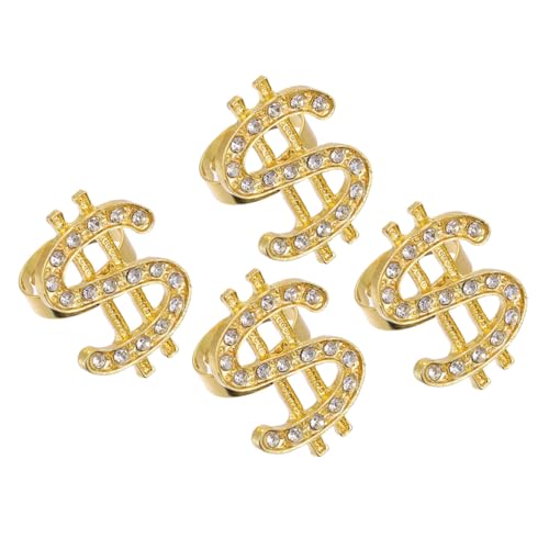 minkissy 1 Satz Unisex Hip Hop Ringe Finger Ringe Für Kostüme Rapper Zubehör Für Partys Und Alltag Hochwertigem Legierungsmaterial Und 4 Stück von minkissy