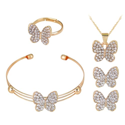 minkissy Schmetterling Anhänger Halskette Mit Armreif Ohrringe Ring Für Damen Schmuck Schmetterlingsanhänger Schmetterlingschmuck Schmuckgeschenk von minkissy