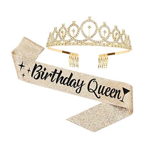 minkissy Einzigartiges Partyzubehör Für Geburtstage Stirnband-set Mit Schärpe Und Dekorativem Gürtel von minkissy