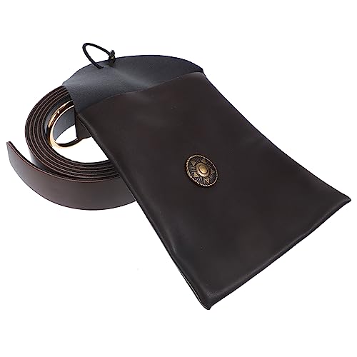 minkissy 1 Satz mittelalterliche Geldbörse Gürtel mittelalterliche Cosplay-Tasche Renaissance-Geldbörse Mittelalterliche Taillen-Geldbörse Halloween-Cosplay-Tasche Pu Coffee von minkissy