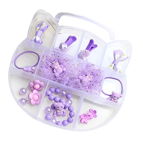 minkissy 1 Satz Kinder Armband Baby Mädchen Armband Baby Mädchen Haarspangen Baby-armband Kinderarmbänder Haarschmuck Baby-kit Säuglingsanzug Geschenkbox Kleine Ausgabekarte Violett von minkissy