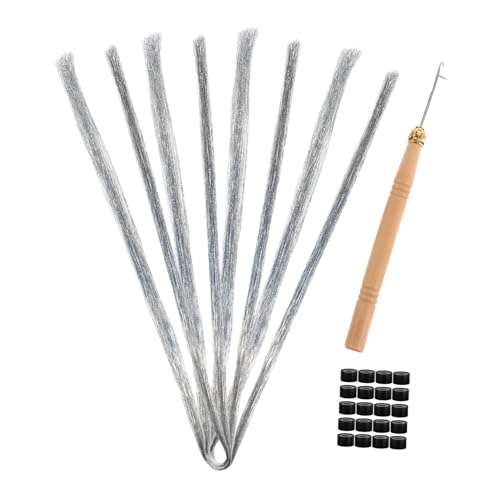 minkissy 1satz Haarsträhnen Set Mit Pet Tinsel -häkelnadel Und Haar-ringen Für Partys Und Besondere Anlässe Zu Haaren Und Leicht Zu von minkissy