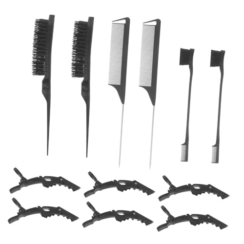 minkissy Stylingkamm-set Für Männer Und Frauen – Kantenbürstenkamm Scheitelkamm Haarglättungskamm Kopfhautkamm Entwirrungskamm Für Natürliches Haar – 12-teiliges Set von minkissy