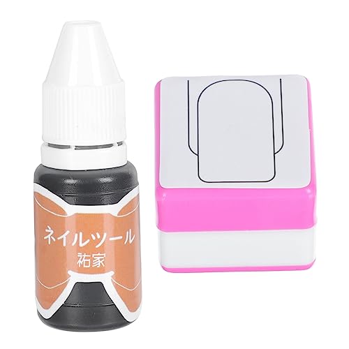 minkissy 1 Set Nagel Praxis Stempel DIY Nagel Stamper Handwerk Stempel Tinte Nagel Stamping Platten Nagel Schaber Platte Nagel Maniküre Kit Praxis Stamper Zubehör Kunststoff Abs Flash von minkissy