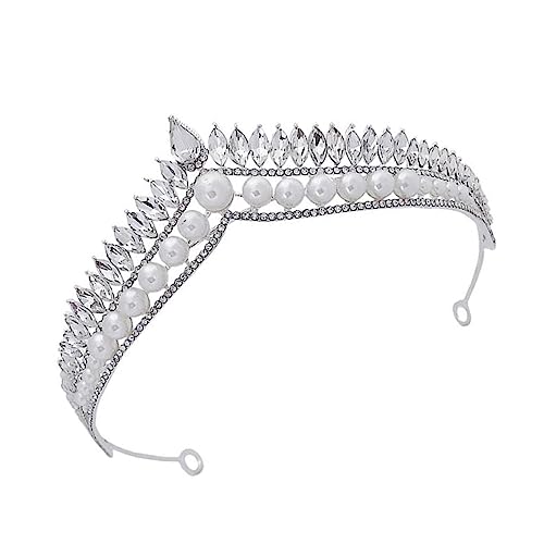 minkissy Braut Accessoire Hochzeit Krone Haarreif Elegant Für Hochzeitskleid Silber von minkissy
