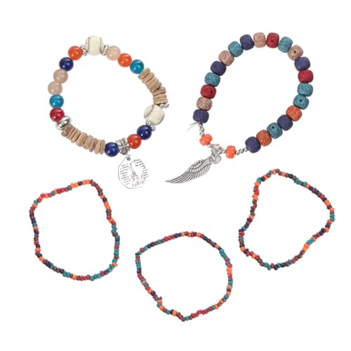minkissy 1 Stück Bohemian Armband für Damen Mehrlagiges Elastisches Reisperlen Armband im Ethnischen Kombinierbar mit Verschiedenen Outfits von minkissy