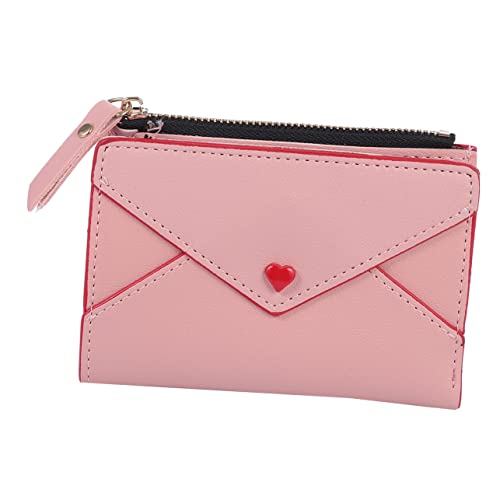 minkissy 1 Stück Damen PU Geldbörse Herzform Portemonnaie für Kleingeld Karten für Unterwegs Zartem mit Separaten Fächern für Optimale Organisation von minkissy