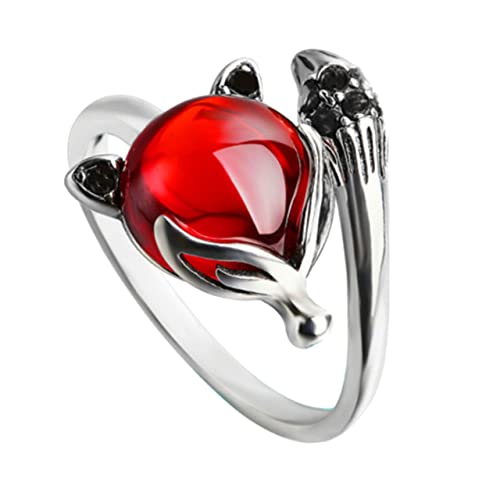 minkissy 1 Stück Damen Ring Antikem Thai Silber mit Design Einstellbarer Kreativer Schmuck für Perfektes für Freunde und Familie von minkissy