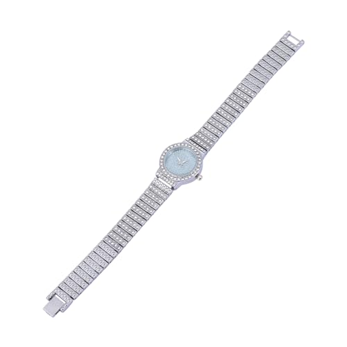 minkissy 1 Stück Diamond Watch Strassuhr Damen kubisch betrachten Damenuhren funkelnd Uhren Frauen Modeuhren für Damen Weibliche Uhren Frauen beobachten Rostfreier Silber von minkissy