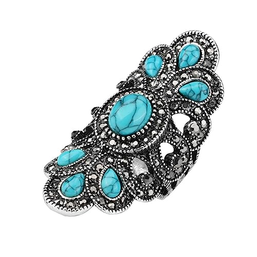 minkissy 1 Stück Eleganter Retro Ring für Damen mit Türkis Design Einzigartiger Schmuck für Partys Bequeme Ansprechend Vielseitig Kombinierbar von minkissy