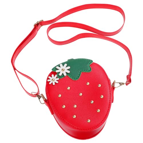 minkissy Erdbeer Münztasche Für Junge Mädchen Modische Pu Geldbörse Einfaches Portemonnaie Mit Umhängetasche Für Mädchen von minkissy
