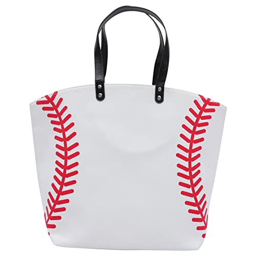 minkissy 1 Stück Große Sporttasche Canvas mit Einfachem Baseball Muster Geräumig für Schule Arbeit Einkäufe und Reisen Strapazierfähiges Material mit Robustem Griff von minkissy