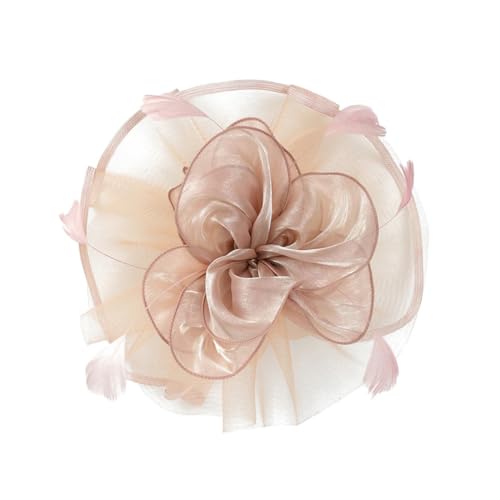 minkissy 1 Stück Hut aus Federnetz Vintage Baskenmütze Damen Hüte Mode elektrisch Glockenhüte für Damen Brauthut Frau Kopfbedeckung Party-Kopfschmuck Haarnadelnetz Gittergewebe Rosa von minkissy