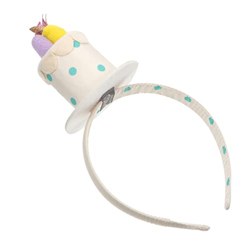 minkissy 1stk Kerze Stirnband Kinder Stirnband Geburtstagsfeier Haarband Krippendekoration Mädchenmütze Kostümzubehör Kinderhüte Kinder Haargummis Haarschmuck Baby Partyhut Weiß Kuchen Samt von minkissy