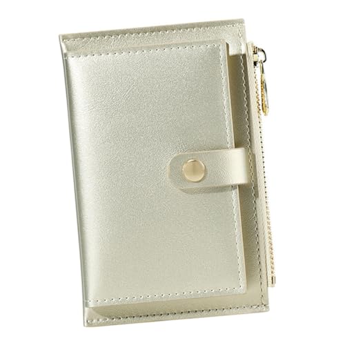 minkissy 1 Stück Kreatives PU Geldbörse für Damen Mehrfache Karten und Münzaufbewahrung mit Reißverschluss und Leicht für Handtasche oder Tasche Perlmuttgold von minkissy