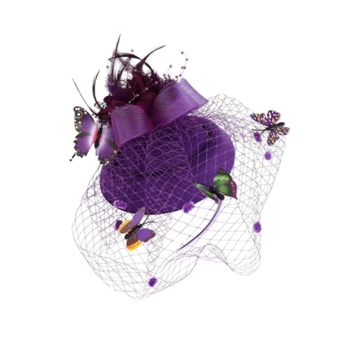 minkissy 1 Stück Mesh Schmetterlings Stirnband Für Die Kirche Braut Stirnbänder Schmetterling Partyhüte Reifen Kleine Kopfbedeckung Dame Stewardess Mädchen Damen Rosa von minkissy