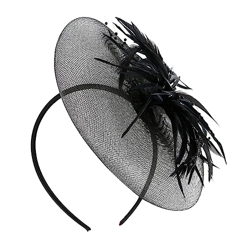 1 Stk Mesh-feder-stirnband Fascinator-hut Für Damen Vintage Geburtstagsfascinator Fascinator-mütze Für Damen Feder Haar Band Bankett Künstliche Federn Krawatte von minkissy