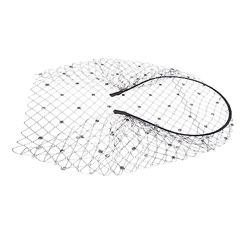 1stk Mesh-stirnband Federn Weiss Schleier Hut Schwarz Mafia Kostüm Hut Herren Federboa Pink Steampunk Hut Beerdigung Fascinator Schwarz Gittergewebe Mädchen Damen Dekorationen von minkissy