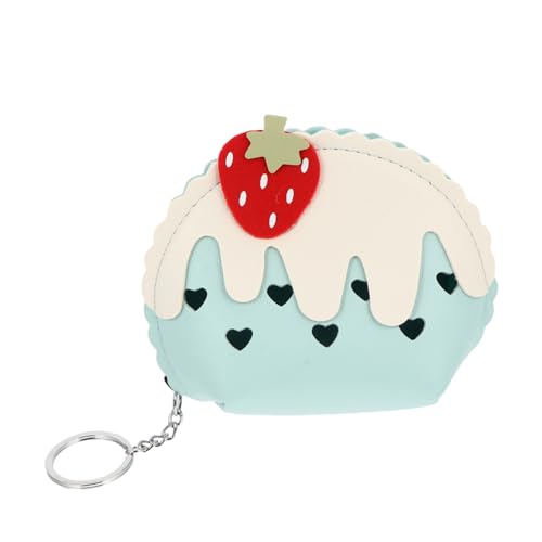 minkissy Erdbeer Geldbörse für Damen PU Kleiner Münzbeutel mit Reißverschluss Niedliche Erdbeer Wechselbörse für Mädchen für Reisen Partys und Shopping von minkissy
