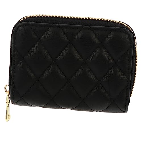 minkissy Multi-funktions Pu Kartenetui Für Damen Und Herren Platzsparende Karten Münzbörse Mit Reißverschluss Für Büro Partys Und Täglichen Gebrauch Schwarz Geräumig Mit Fächern von minkissy