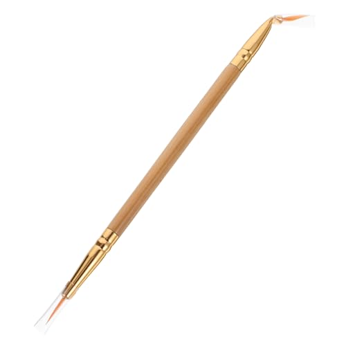 minkissy 1stücke Zweiteiliger Eyeliner-pinsel Aus Bambus Und Kunstfaser Lang Mit Gebogener Und Gerader Spitze Für Konturierten Lidstrich Und Katzenaugen-look Perfektes Make-up-werkzeug Für von minkissy