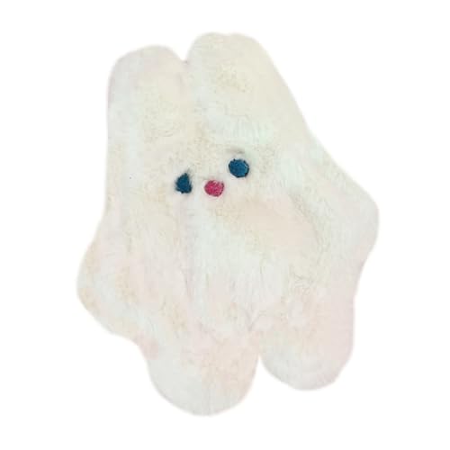 minkissy 1 Stück Plüsch Geldbörse für Weicher Cartoon Münzbeutel mit Reißverschluss Handtasche oder Kosmetikbeutel Reisen Einkäufe Weiß von minkissy