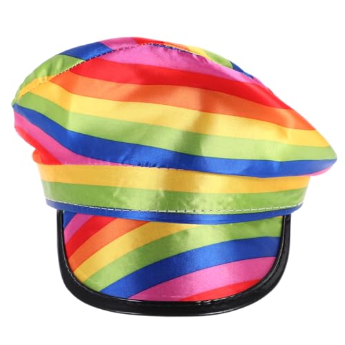 minkissy 1 Stück Regenbogenhut Bühnenhut Requisite Leistung Polizeihut Rollenspiel Requisite Karnevals Polizeikappe Hut Mit Breiter Krempe Karnevals Cosplay Kostüm Kapitänskappe von minkissy