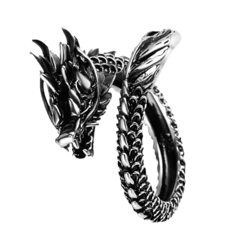 minkissy Drachen Geformter Für Retro-metallring Mit Öffnung Handschmuck Im Ethnischen Stil Für Vatertag Geburtstag Und Jahrestag von minkissy