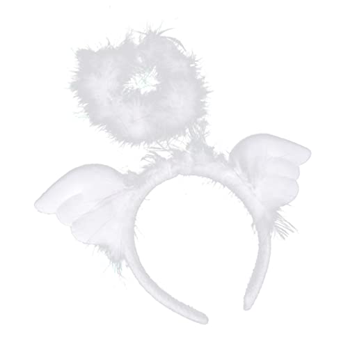 minkissy Kopfschmuck 1stk Cosplay-flügel-stirnband Halo-stirnbänder Aus Federn Dunkles Stirnband Feen Stirnbänder Flügel Haarschmuck Kostüm Requisiten Hochzeit Weiß Mädchen Engelsflügel von minkissy