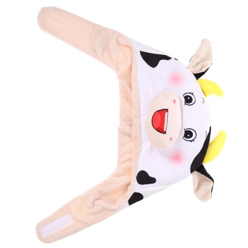 minkissy 1 Stück Stierkopfhut Plüsch-kuhmütze Hut in Stierkopfform Kuhkostüm Für Lustige Foto-requisite Entzückender Anziehhut Entzückender Kostümhut Rinderhüte Kuscheltier Rot von minkissy