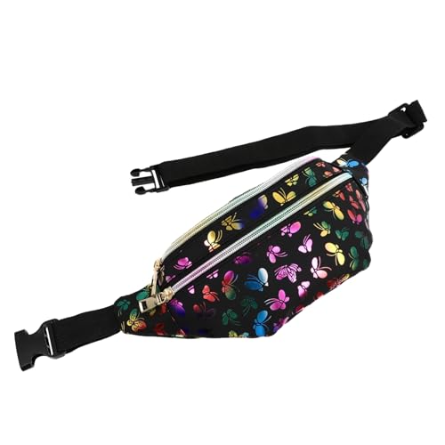 minkissy Bunte Gürteltasche Damen Stylische Cross Body Tasche Verstellbarer Schultergurt Reißverschlusstasche Praktische Aufbewahrung Für Freizeit Und Reisen von minkissy