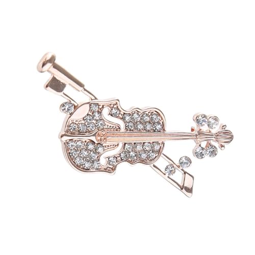 minkissy 1 Stück Violin Brosche Gewandnadel für Damen Roségold Kreative Schicke Anstecknadel für Kleider Taschen Schals Hüte von minkissy