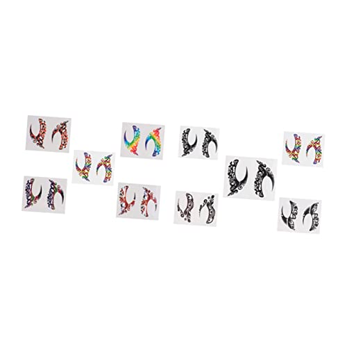 minkissy 10paare Festival Stil Eyeliner Aufkleber Lidschatten Aufkleber Kostüm Requisiten Klebstoff Für Mädchen Frauen Maskenbälle Karneval von minkissy
