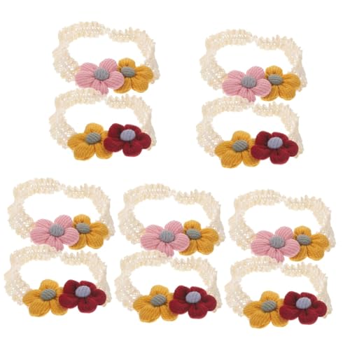 minkissy 10 Stk Baby Stirnband Blumen Haarband Haarschmuck Blumenstirnband Neugeborene Stirnbänder für Mädchen Baby-Stirnband Prinzessin rot und gelb Handgemacht Kopfbedeckung Kleine Stoff von minkissy