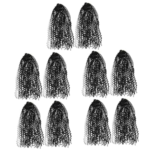 minkissy 10 Stk Dreadlocks-perücke Gehäkelte Gewellte Perücke Echthaar Lace Front Perücken Haarperücken Für Frauen Halloween-kostüm-perücke Haarteil Hingabe Draht Für Niedrige Temperaturen von minkissy